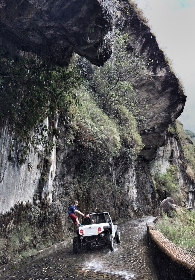 No, I would never let my kid ride on top of the car...never.