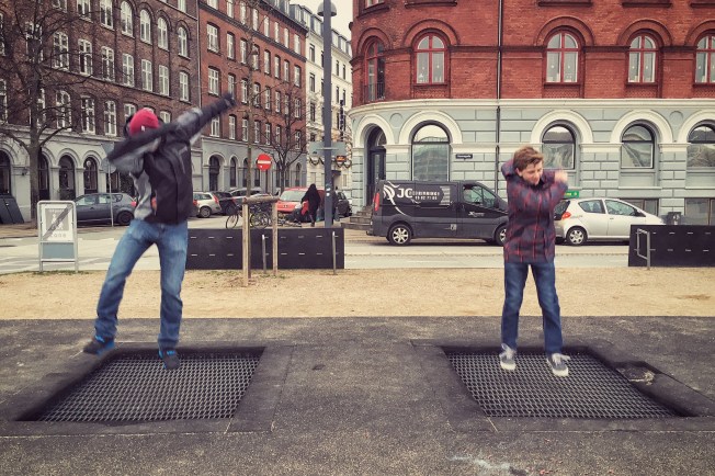 Trampolines in Copenhagen, Denmark